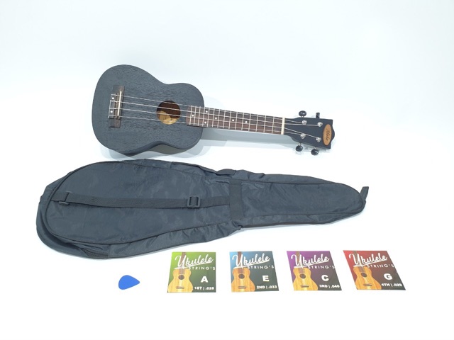 Ukulele Soprano Merk Aloha Seri AL-21 UK-21 Original Bonus Tas Senar Pick Senar 4 Ukuran 21 Inch