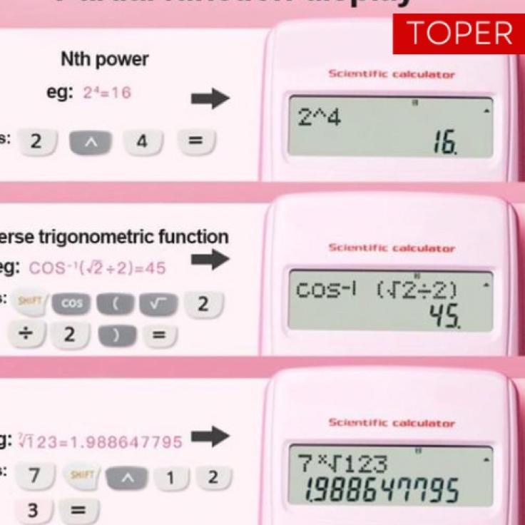 

Big Sale.. TOPER Kalkulator Scientific Calculator Sin Cos Tan Function Aesthetic Estetik