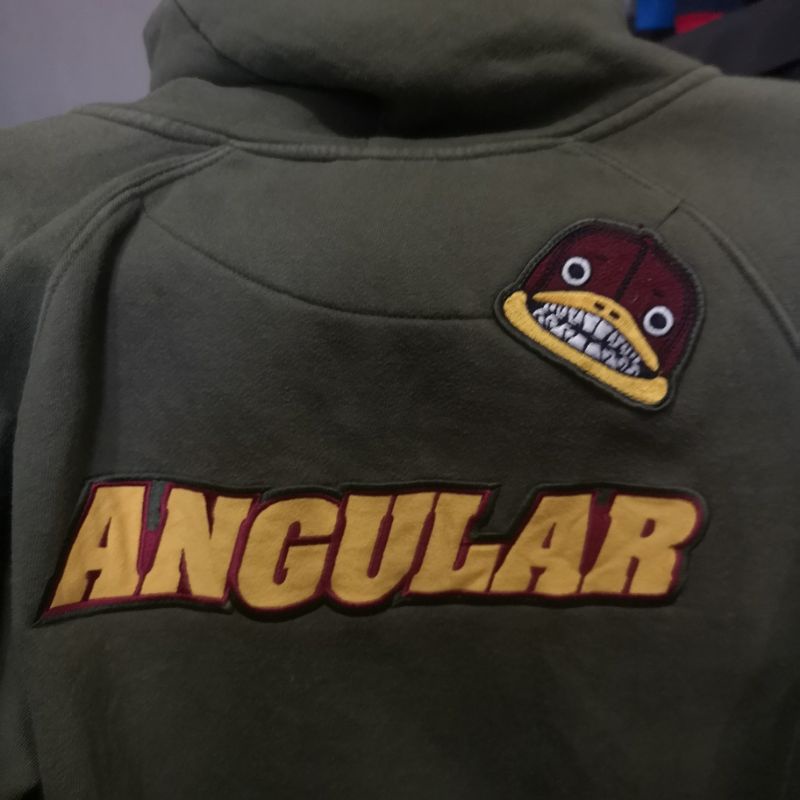 hoodie zipper elstinko angular hijau army second brand