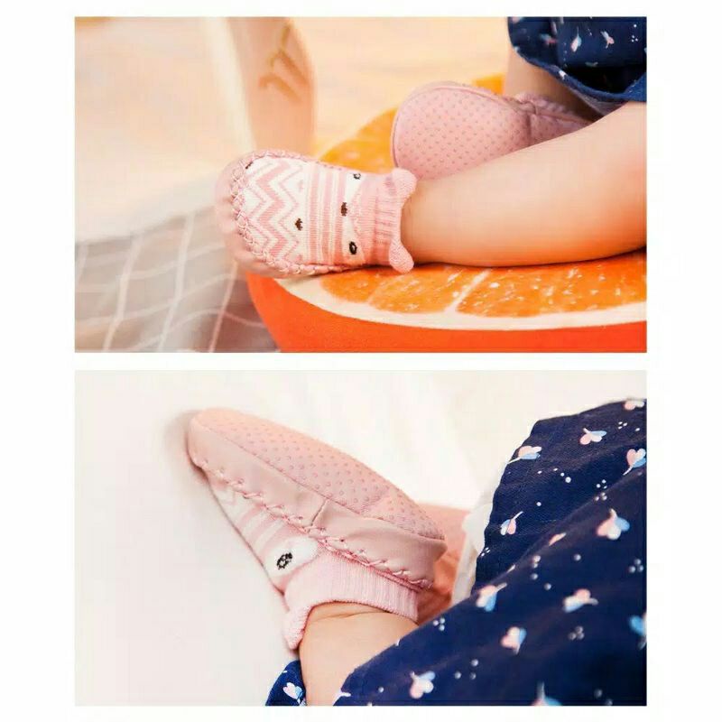 Sepatu Bayi Anti-Slip Kaos Kaki Bayi Korea Motif Kartun Lucu Unisex Bisa Untuk Cowo Cewe