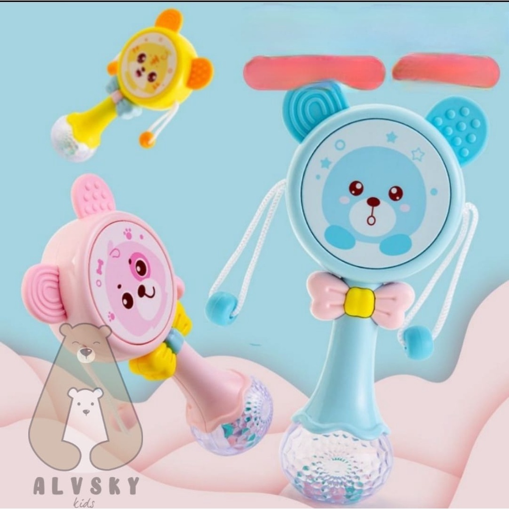 MAINAN ANAK TONGKAT RATTLE STICK MUSIK DAN TEETHER