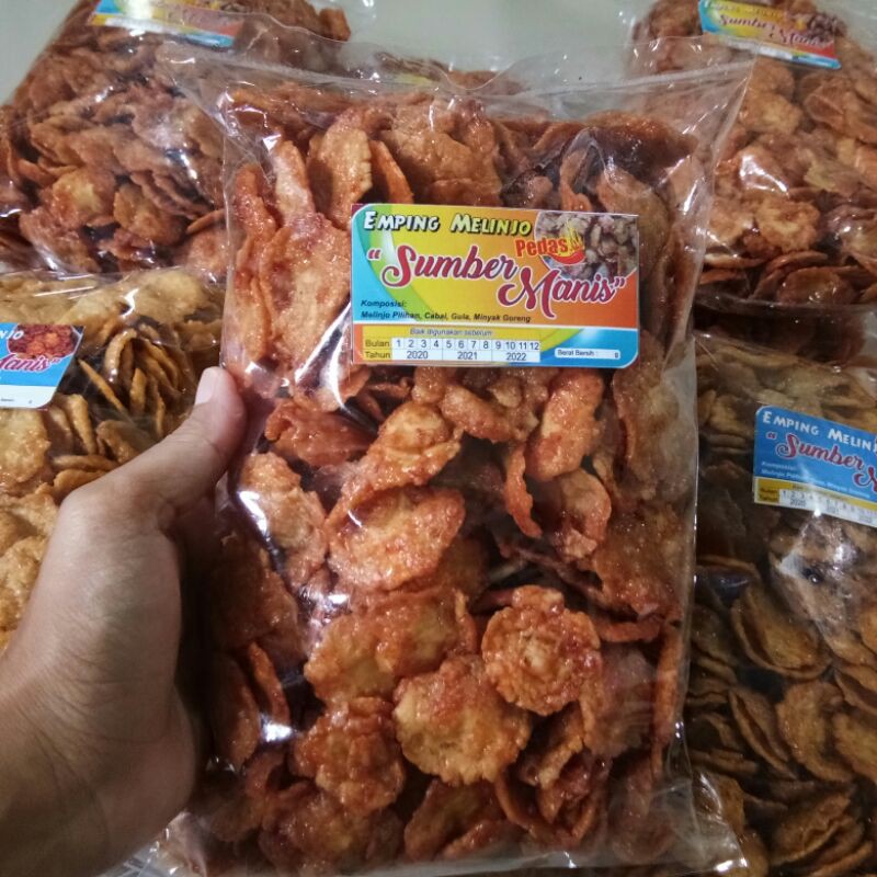 

Emping melinjo pedas 500gr
