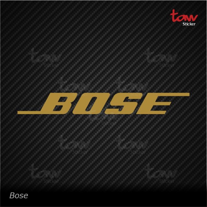 Bose Speaker Cutting Sticker Stiker Kaca mobil motor Helm Laptop B - Hitam