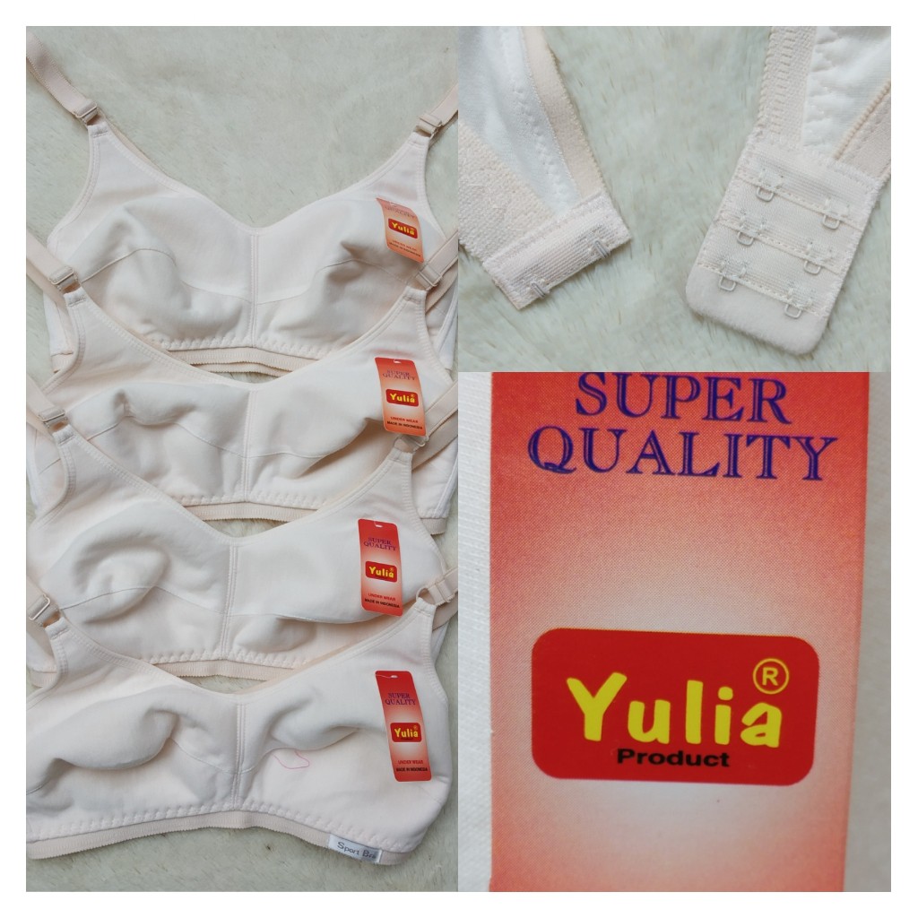 BH YULIA | Bra Sport Wanita Kancing Dua Warna Krem | BH WANITA DEWASA YULIA |BH YULIA