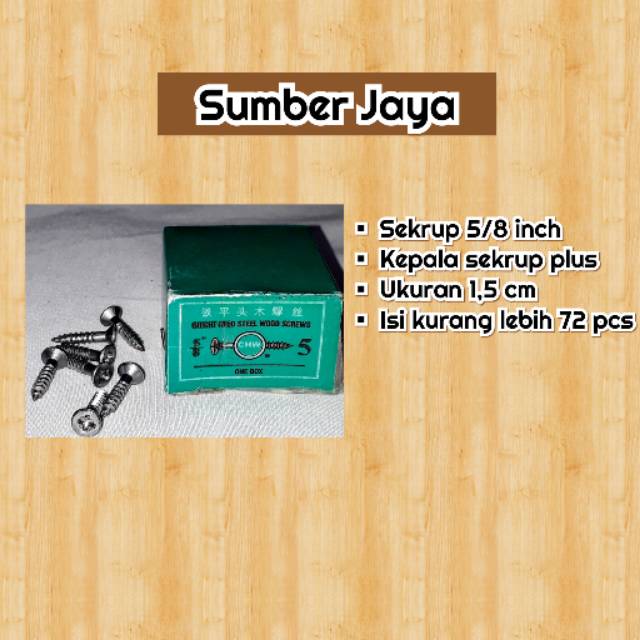 Sekrup kayu 5/8 inch 1 box