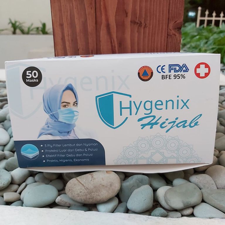 MASKER 3PLY EARLOOP HEADLOOP HYGENIX ISI 50PCS BIRU c5f2