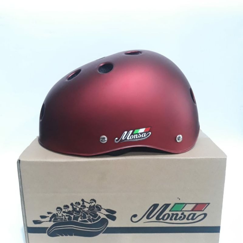 Helm Sepeda Monsa Monza Maroon Doff