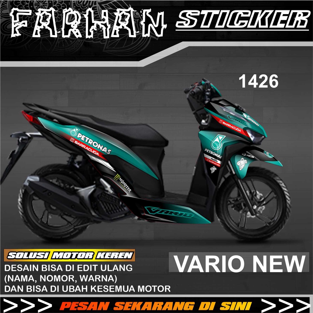 F1426 Dekal Sticker VARIO 125/150 NEW Full Body Stiker Skotlet VARIO Desain Petronas Stiker full bod
