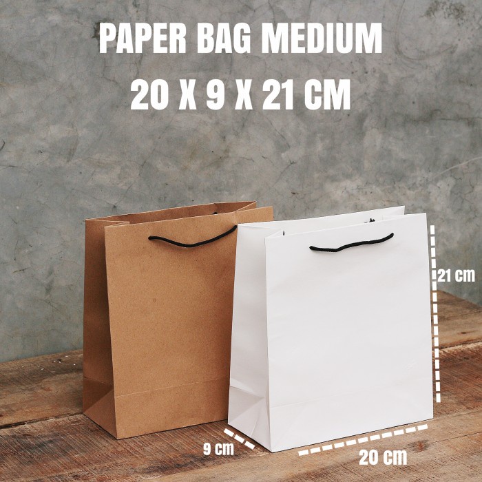 

PROMO PAPER BAG KRAFT PUTIH TALI KUR - M PUTIH