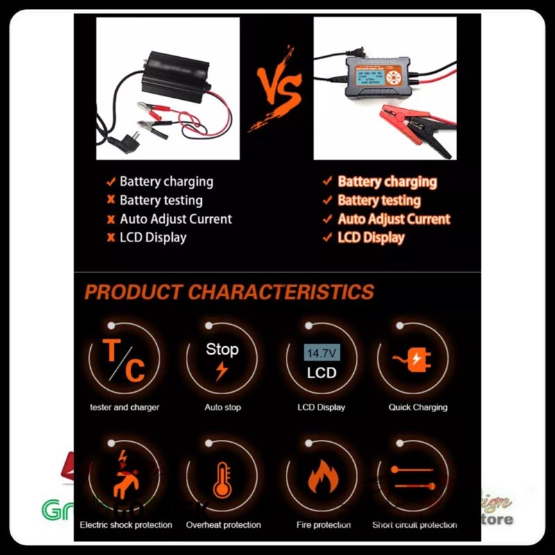 Lancol CAT-200 2 IN 1 Alat Charger dan Tester Aki Accu Kendaraan Premium