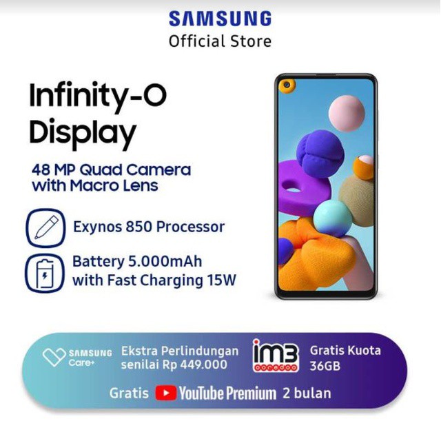 [SHOPEE 10RB] Samsung Galaxy A21s 6GB / 128GB Silver - Exclusive Shopee Free Disney Casing