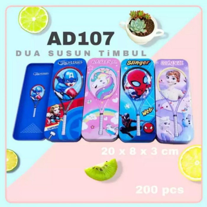 

Murah Kotak Pensil Kaleng 2 Susun Ukuran Sedang Karakter Raket Tenis Kartun. Sale!!!