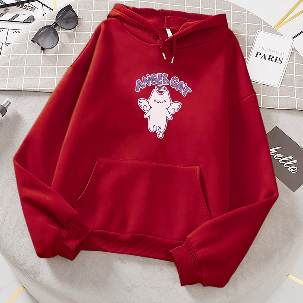 Sweater hoodie anak perempuan ANGEL CAT suwiter anak cewek cowok kartun