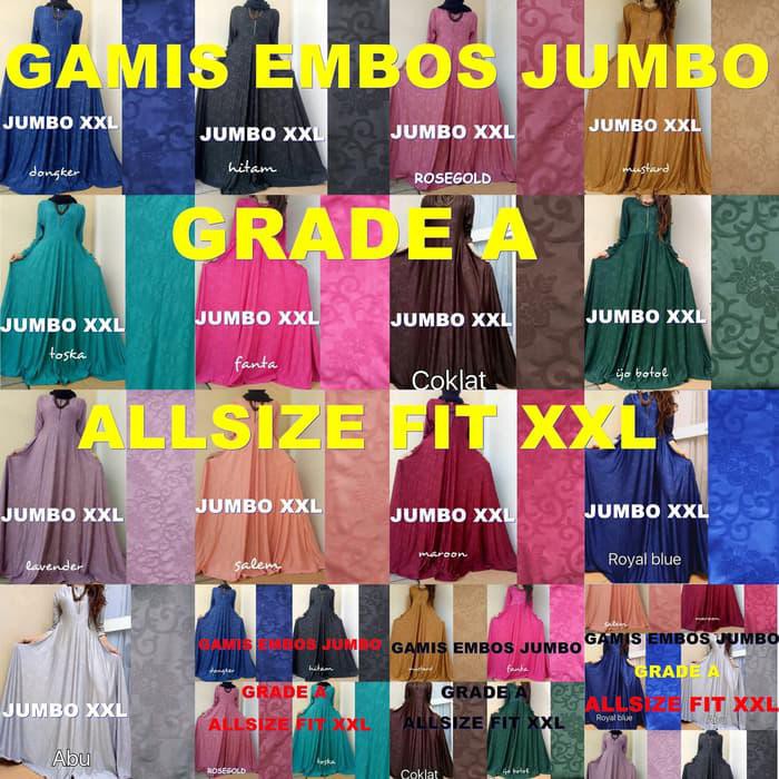 Paling Populer Termurah, Gamis Embos Jersey Super Jumbo Xxl - Hijau Tosca Terbaru