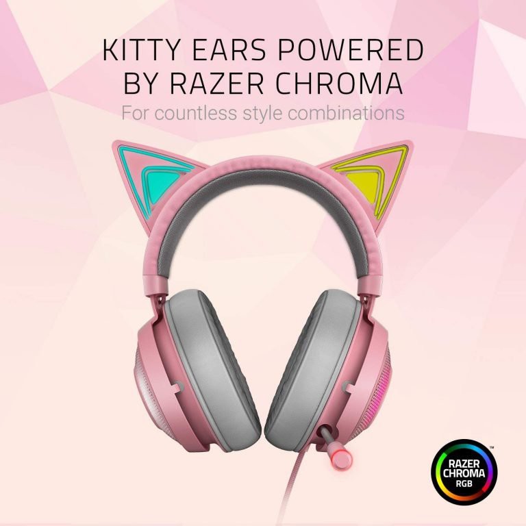 Razer Chroma RGB Gaming Headset Kraken Quartz Kitty Edition