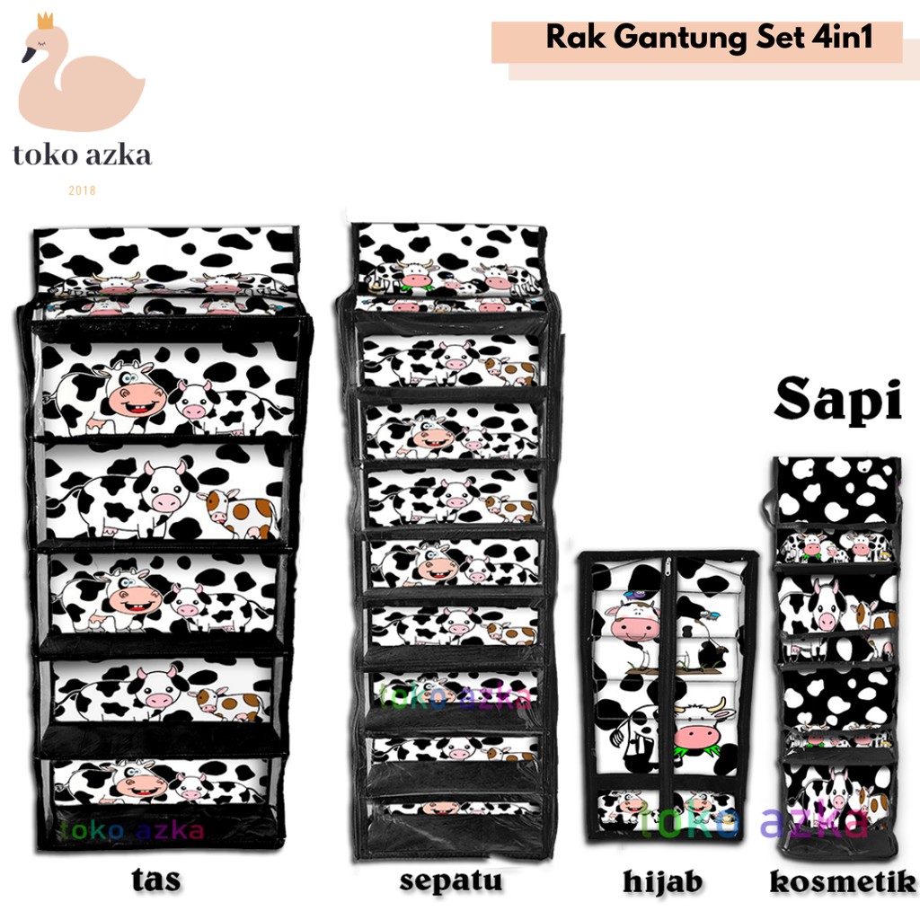 Rak Gantung Set 4in1 Sepatu+Tas+Hijab+Kosmetik