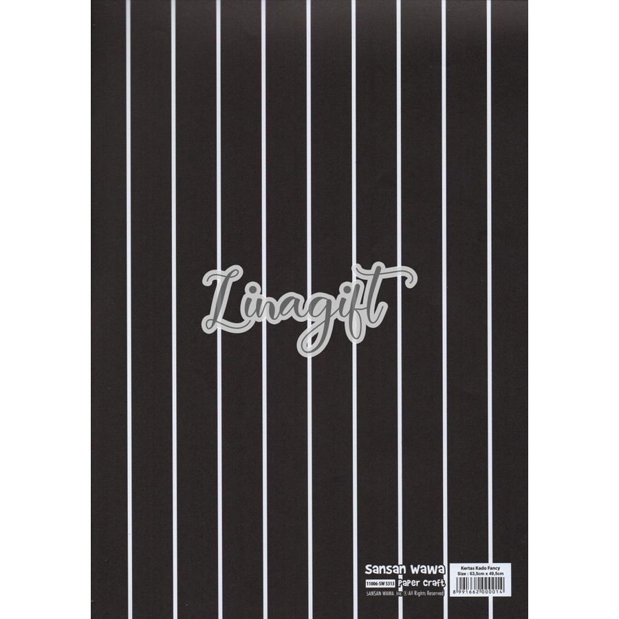 ( 5 Lembar ) STRIPES STRAIGHT LINE SANWA - KERTAS KADO GARIS LURUS - GIFT WRAP PAPER SANSAN WAWA STRIP LINES NETRAL