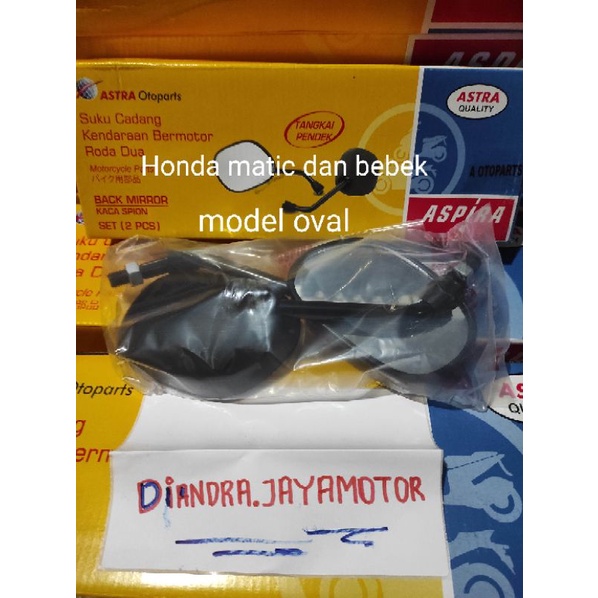 murah!! spion honda matic dan bebek 1 set model oval merk aspira