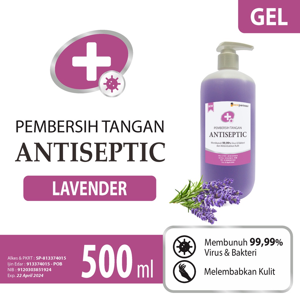 Hand Sanitizer Gel Aromatic 500ml Bottle Pump Aroma Pembersih Tangan Botol Pompa 500 ml Segar Harum Wangi Buah Bunga Fresh Leci Jeruk Lemon Lavender Cherry Blossom Ocean Laut