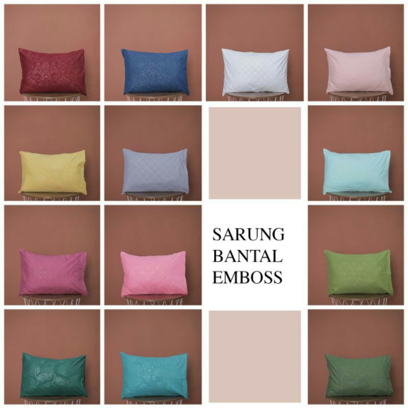 sarung bantal polos embos halus //sarung guling polos embos halus
