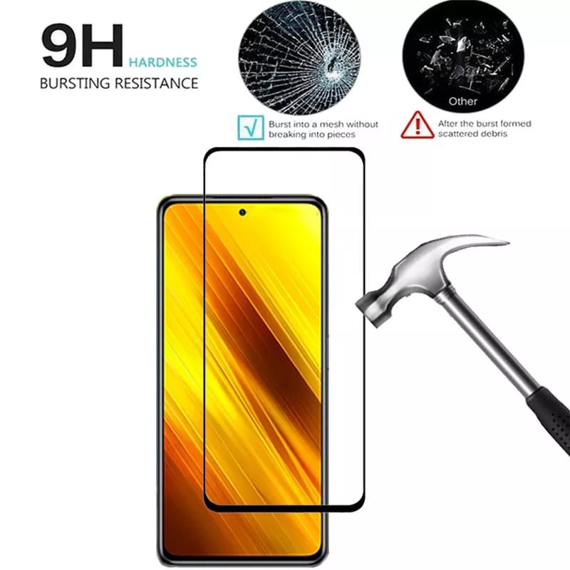 Promo Tempered Glass XIAOMI POCO X3 NEW  TG Layar FULL COVER Black Premium Anti Gores Kaca