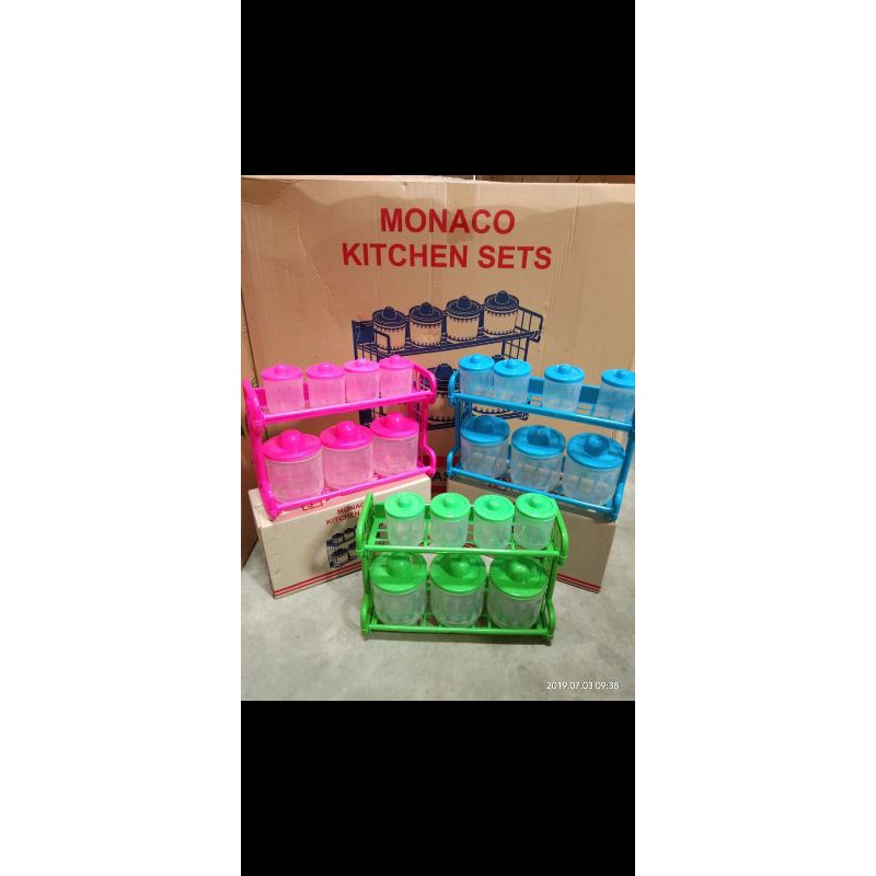 rak bumbu plastik 2susun 7toples
