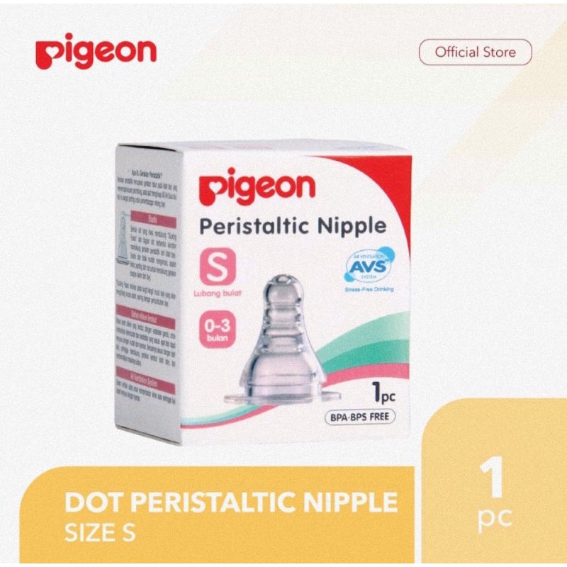 Pigeon Peristaltic Nipple Isi 1 Pcs - Dot Botol Susu Slim Neck