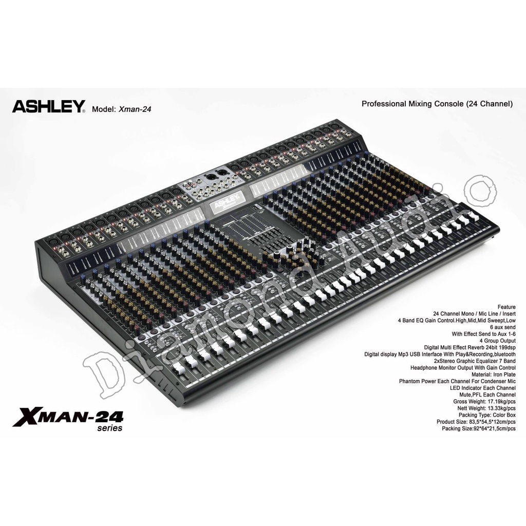 Mixer Audio Ashley Xman24 Usb Bluetooth Original Mixing Xman 24 Channel ( Bayar Ditempat )