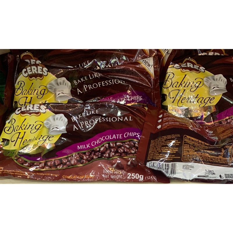 

Ceres Milk Chocolate Chips 250gr / Baking Heritage / Cokelat Chip Susu / Coklat / Choco