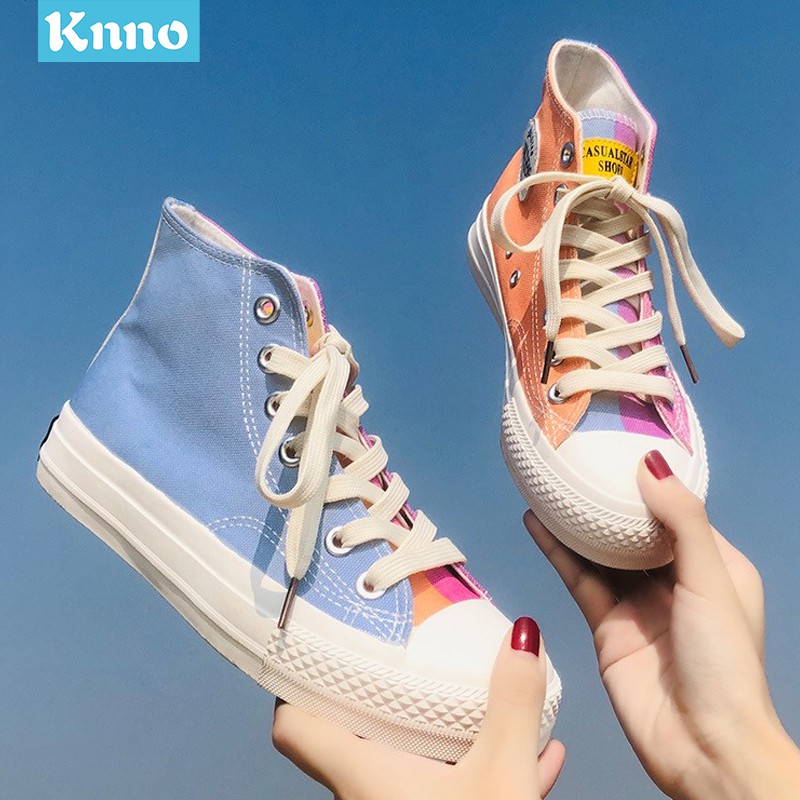 Kano style Sepatu Wanita Sneakers cewek sepatu kanvas wanita Bisa Berubah Warna Saat Terkena Cahaya