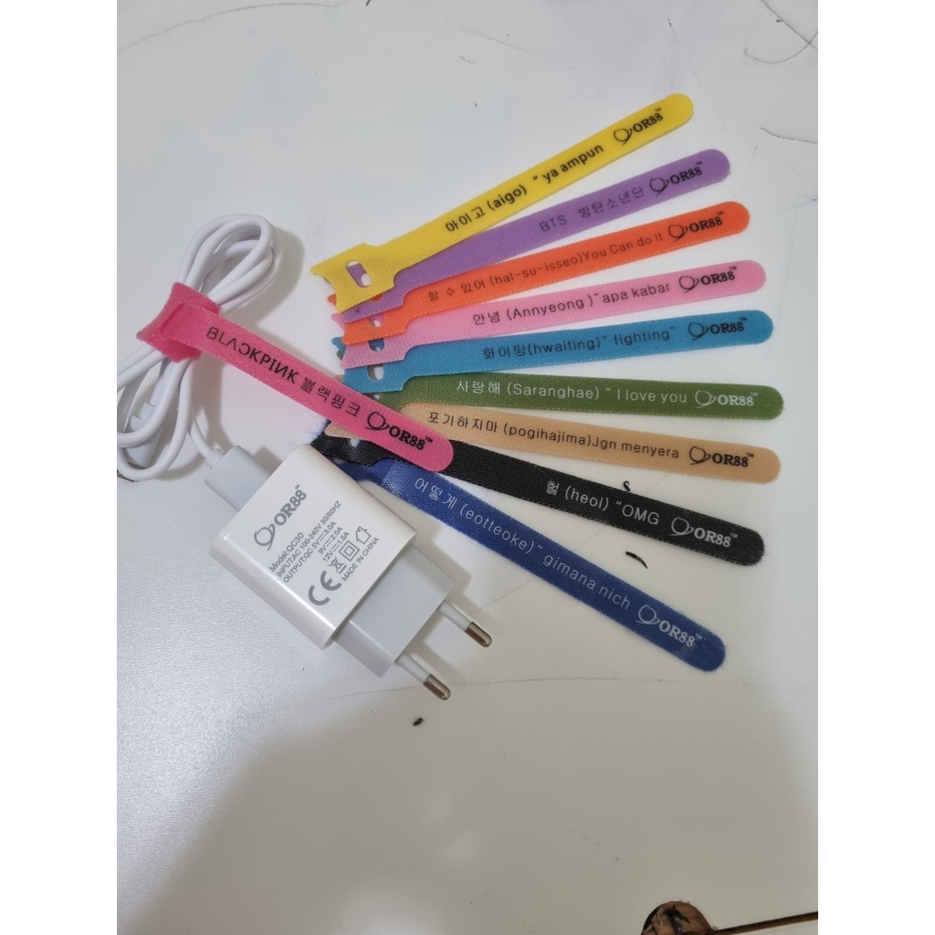 (TWS) Velcro Strap/ Cable Strap/ Pengikat Kabel/ Penjepit Merapikan Kabel OR88