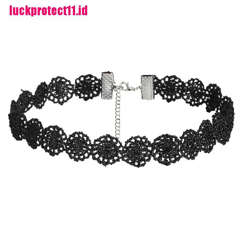 (LUCK) Kalung Choker Velvet Stretch Klasik Gaya Gothic Untuk Wanita