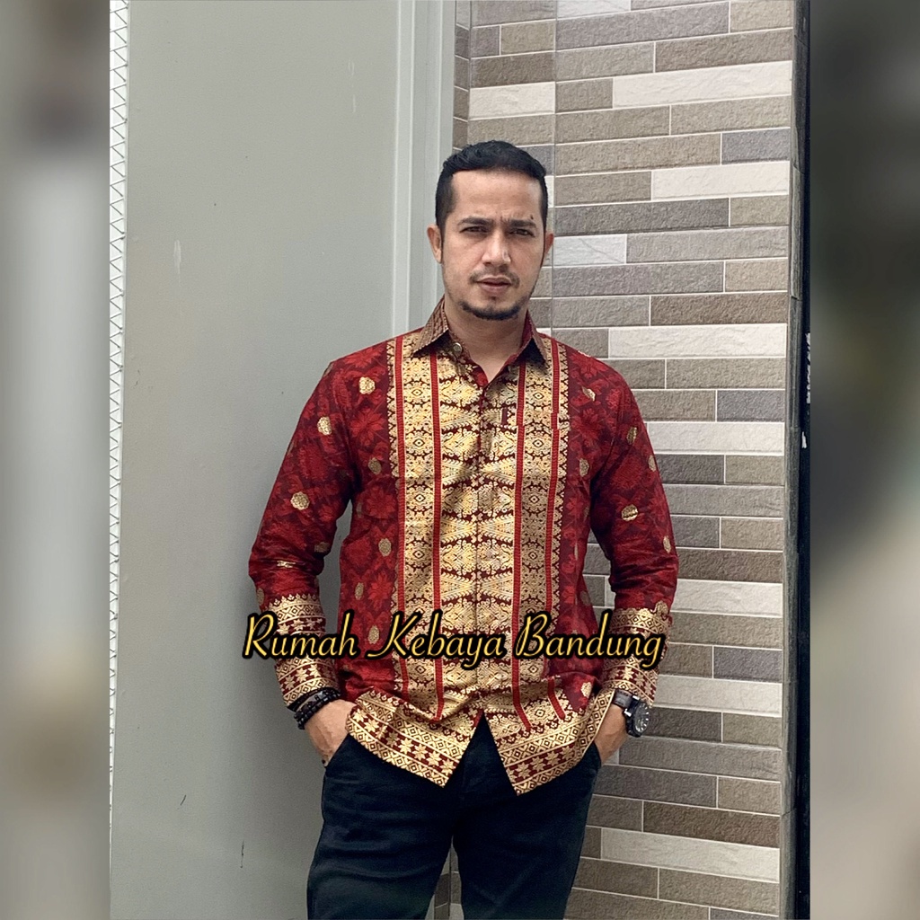 KEMEJA ANISA SONGKET UNTUK COUPLE SETELAN KURUNG ANISA BATIK JUPRI BATIK SONGKET RUMAH KEBAYA BANDUNG RUMAH SONGKET BANDUNG