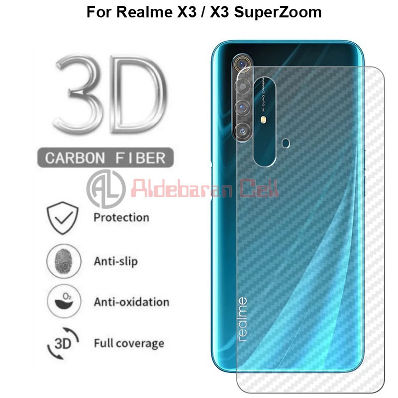Anti Gores Belakang Realme X3 Superzoom Back Skin Garskin Carbon Realme X3 Superzoom 2020