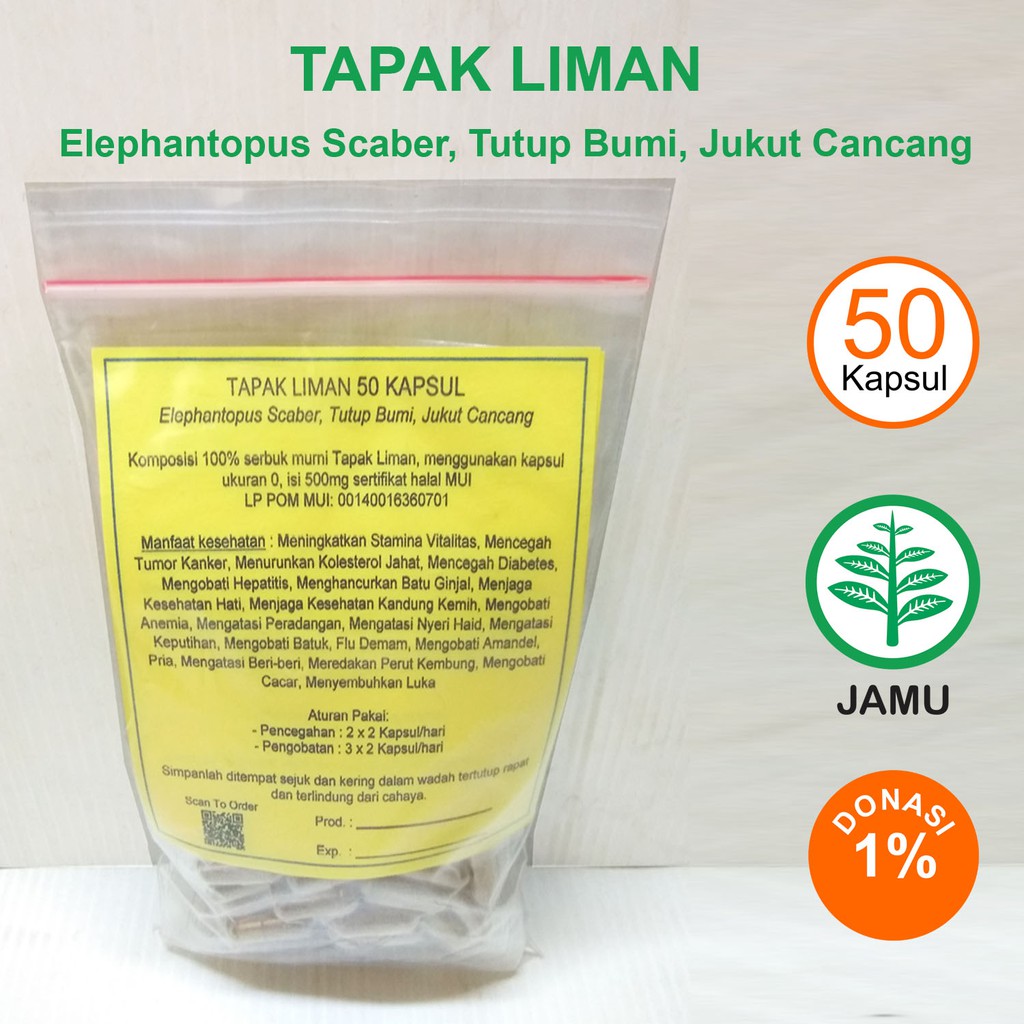 

TAPAK LIMAN KAPSUL Stamina Vitalitas Batu Ginjal Kolesterol Kanker Nyeri Haid Keputihan
