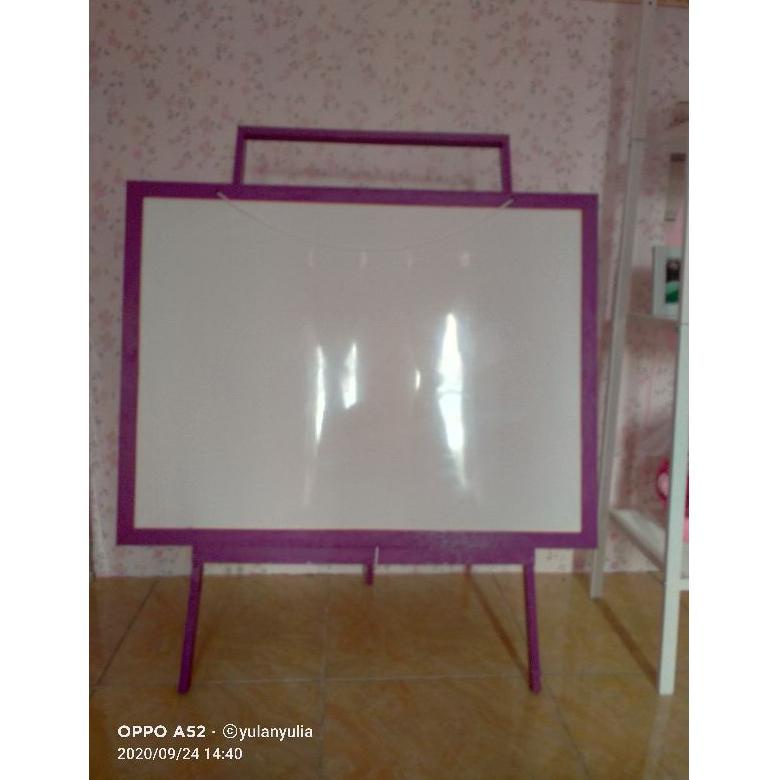 

[KODE PRODUK ETIGB7155] Papan Tulis 60x80 / white board ukuran besar+ standing gratis spidol+ penghapus