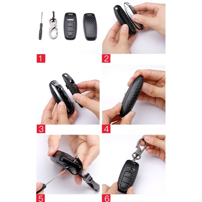 Case Kunci Mobil Bahan carbon fiber Untuk Mazda CX-5 CX-7 CX-3 CX-9 MX Mazda3 6