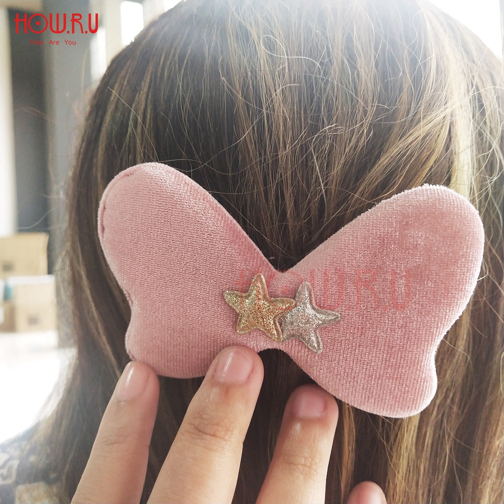 HOW.R.U | 9cm - Jepit / Klip / Hair Clip Rambut Furry Anak Motif Pita