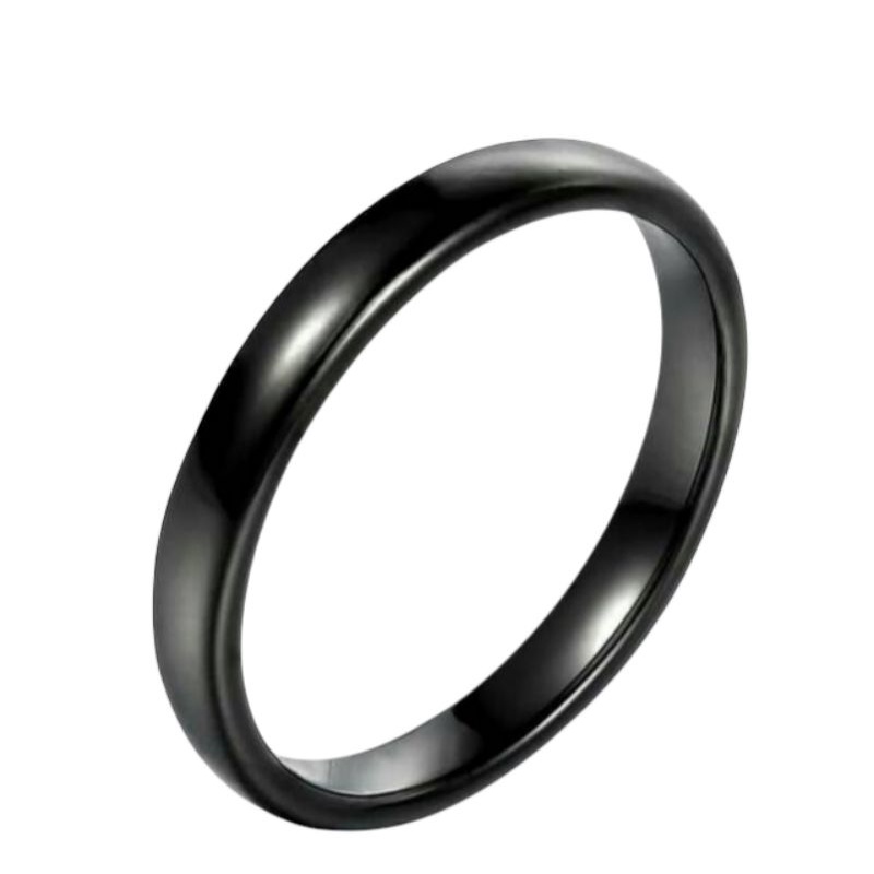 Cincin titanium ring hitam - cincin pria dan wanita