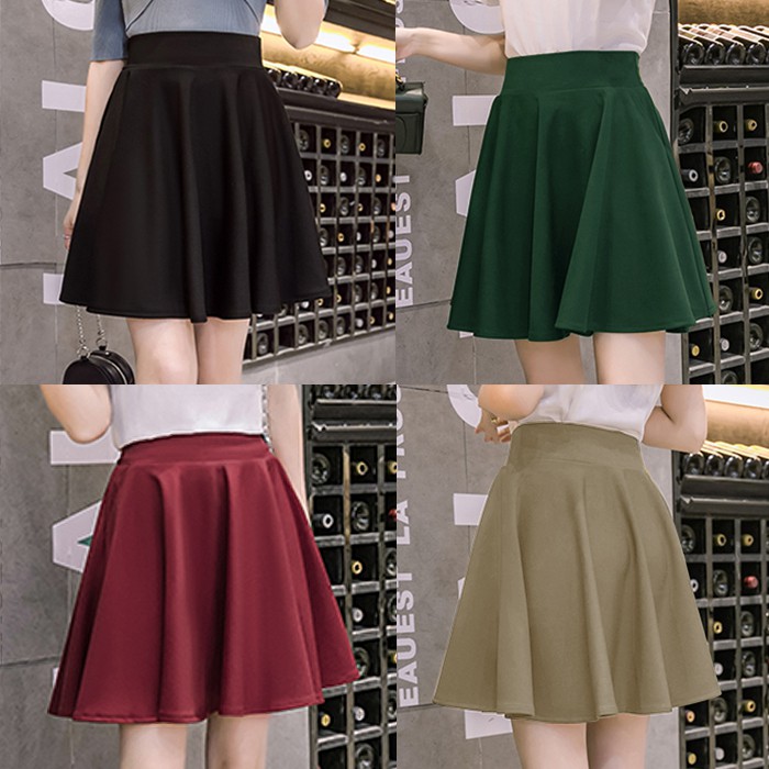 KARAKOREA 8803 Juliet Flare Skirt /Scuba Premium/Rok Midi/Rok korea/Rok Pendek/Rok Polos/Rok payung/Rok Lebar/Rok Scuba/Rok Import