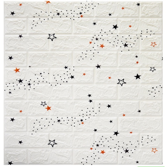 Promosi terlaris！！Wallpaper Dinding 3D bata busa Stiker Foam Motif bata waterproff murah Wallpaper dinding-ZW-K1  STAR