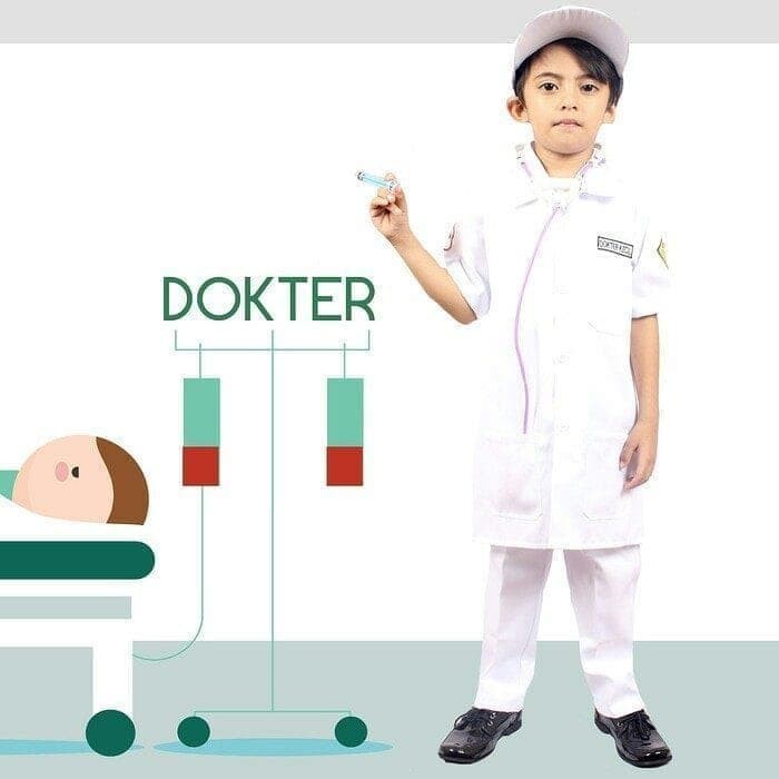 Kostum Baju Seragam Profesi Anak Dokter Cilik Setelan Cowok Lakilaki Karnaval Kijang