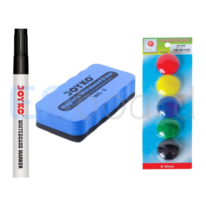 

Dijual Spidol Whiteboard + Penghapus Whiteboard Magnet + Pin Magnet Joyko Gilaa!!!