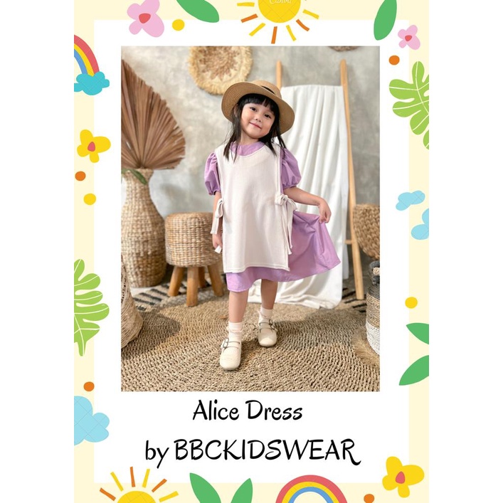 ALICE DRESS SHORT SLEEVE BY BBCKIDSWEAR - DRESS ANAK KOREA