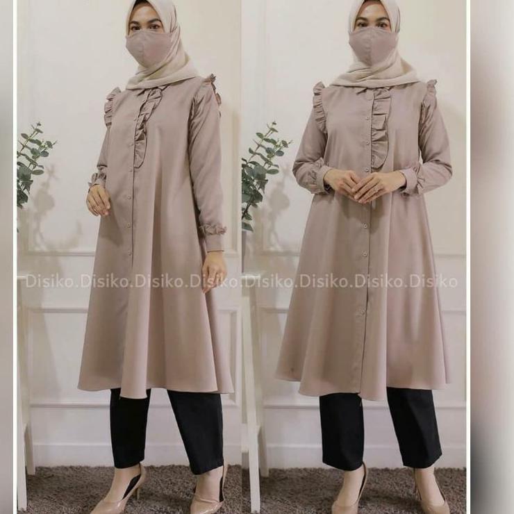 Olla Tunik - Baju Atasan Wanita2022 - Long Tunik Bahan Katun Toyobo ▪ Xcd31au22ᴴ