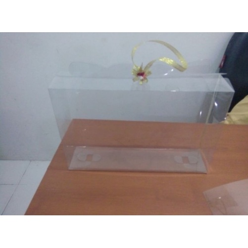 kotak mika souvenir 22x6x22 model sambung full mika untuk kemasan souvenir handuk sajadah totebag da