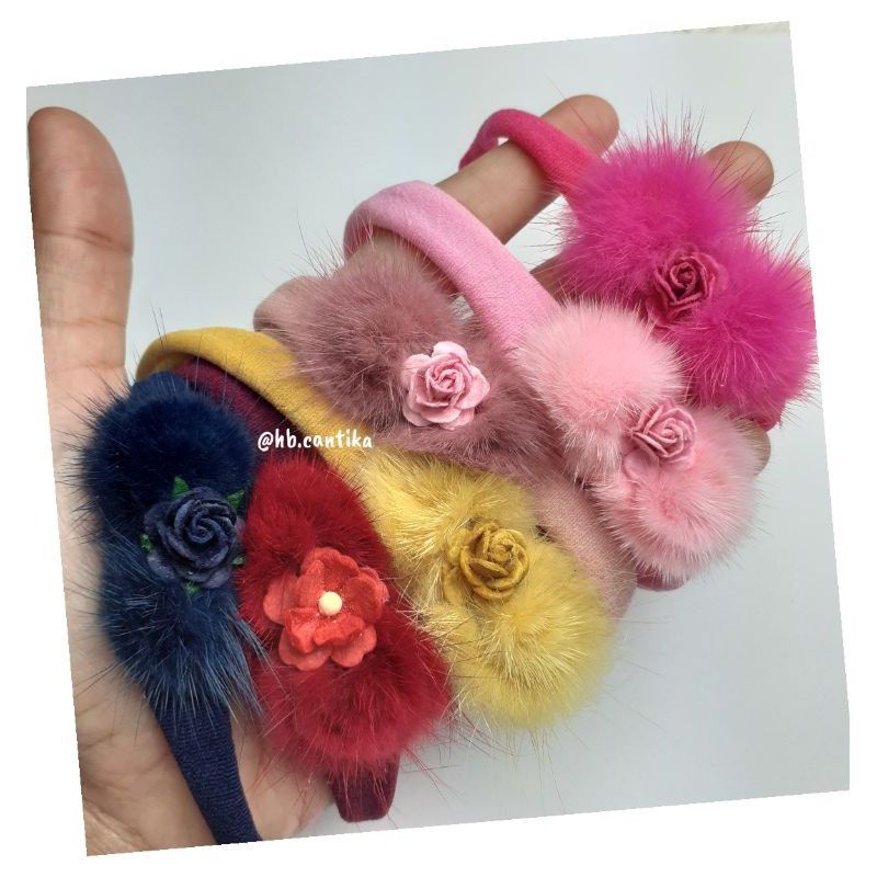 HBC34 Bulu Foxie Headband / Bando Pita Bulu Halus / Bandana Lucu Bayi / Newborn Headband Nylon USA