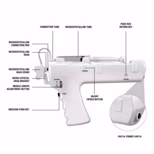 Vanadium titanium unjection gun beauty instrument for wrinkle removal meso gun