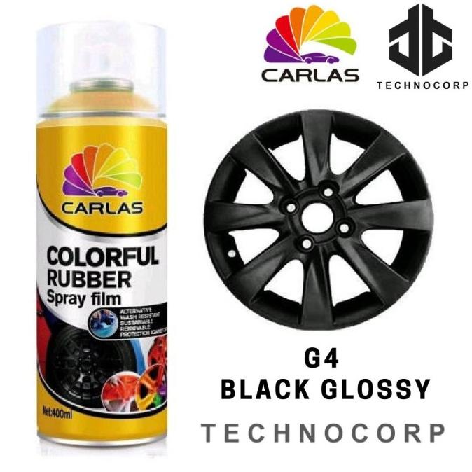 CARLAS RUBBER PAINT G4 BLACK GLOSSY/CAT SEMPROT HITAM KILAT VELG KARET