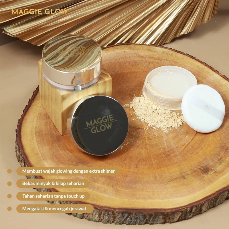 MAGGIE GLOW Acne Loose Powder / Bedak Tabur Wajah sensitif &amp; berJerawat